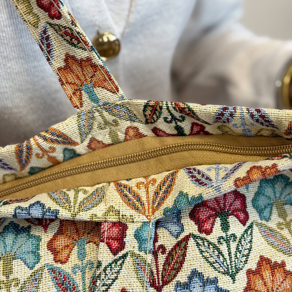 DE LA MUR -Large Zippered Bag Flora