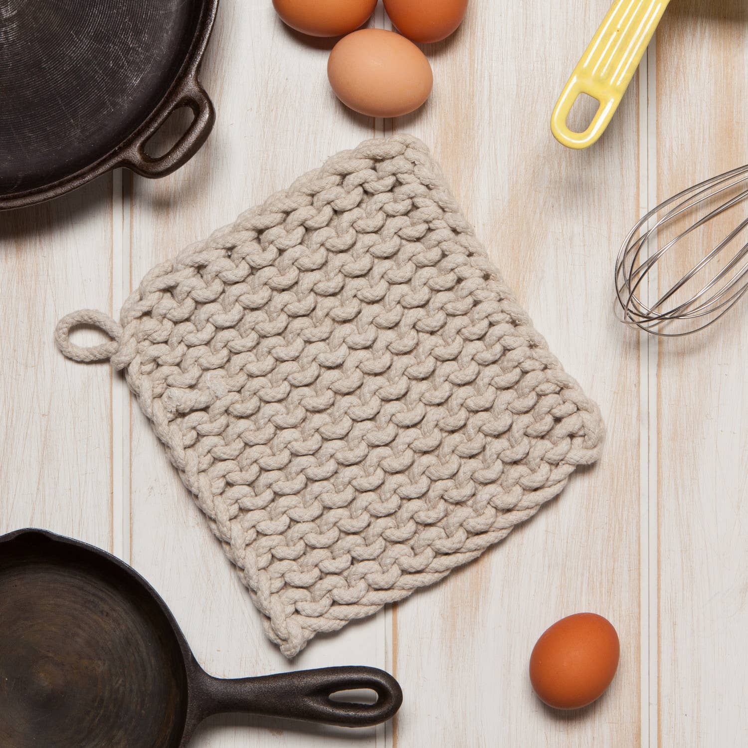 Potholder-Dove Gray Knit