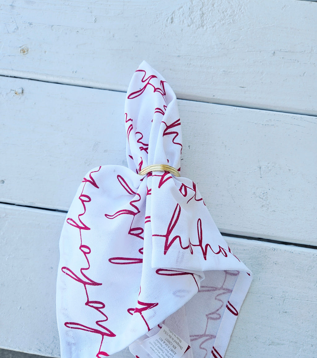 HoHoHo Napkin   Red/White   18x18