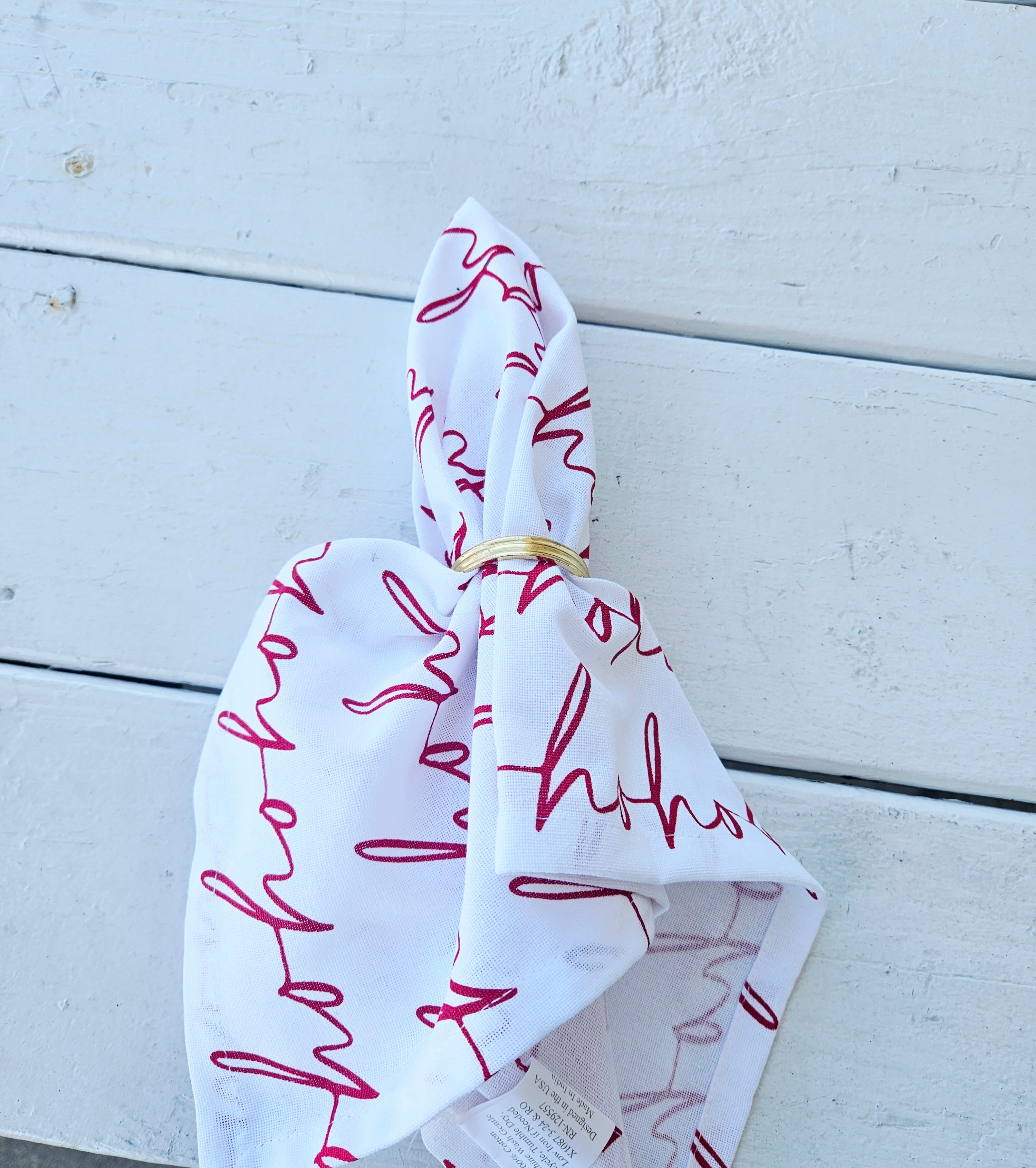 HoHoHo Napkin   Red/White   18x18