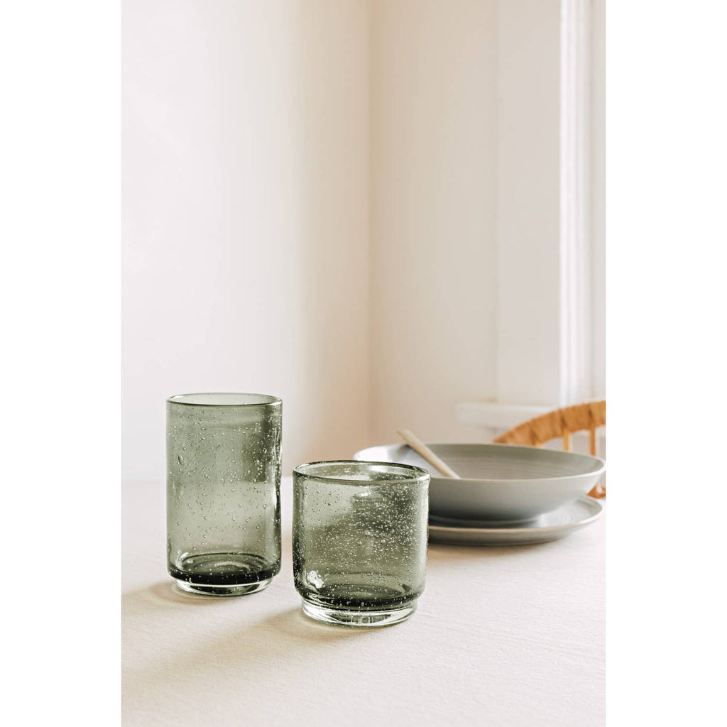 green short glasses