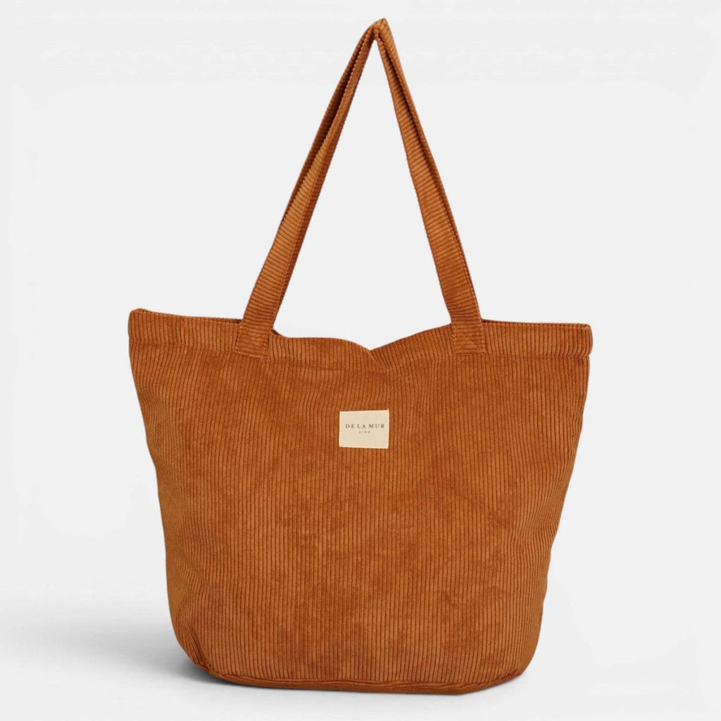 Corduroy Large Zippered Tote Bag – Terracotta (Barro)
