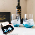 Stemless Wine Glasses- : Deep Blue