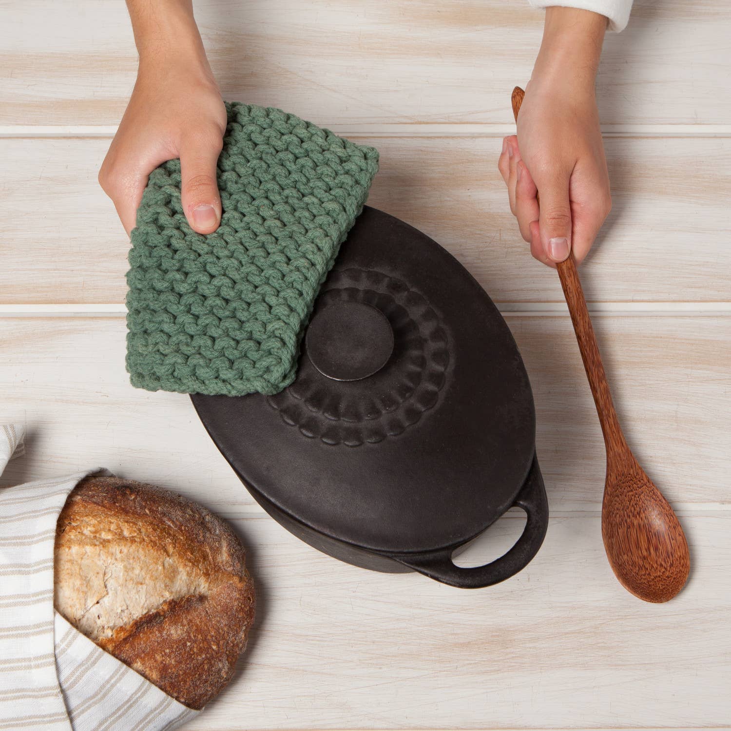 Potholder -Jade Green Knit