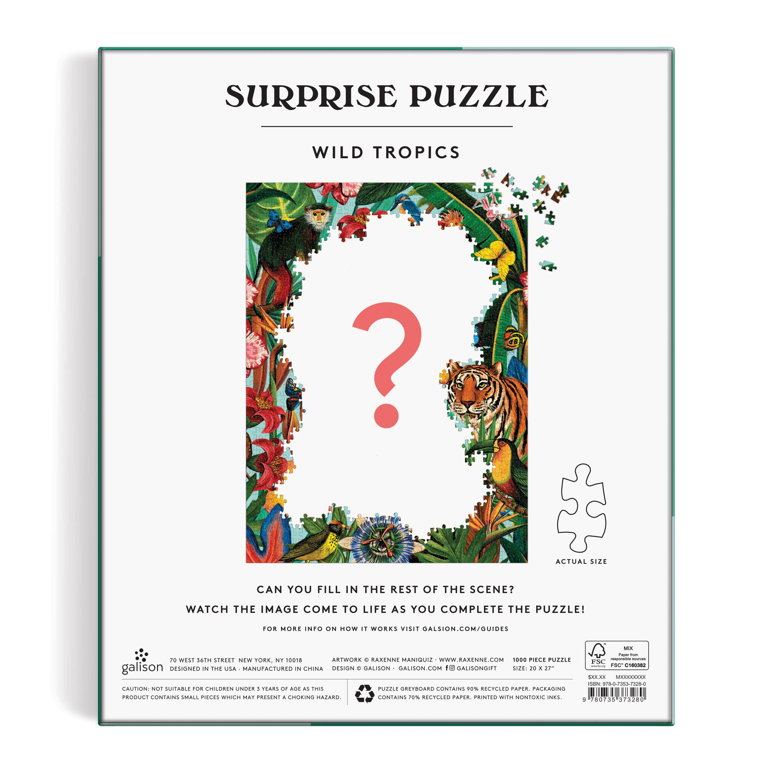 PUZZLE Wild Tropics 1000 Piece Surprise Puzzle