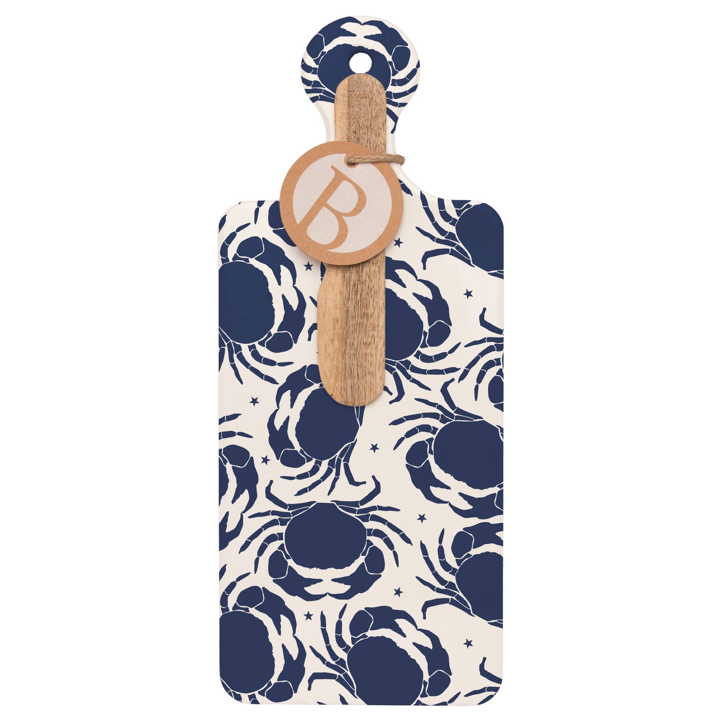 Navy Crabs CUTErie Personal Cheese Board & Wood Spreader Set