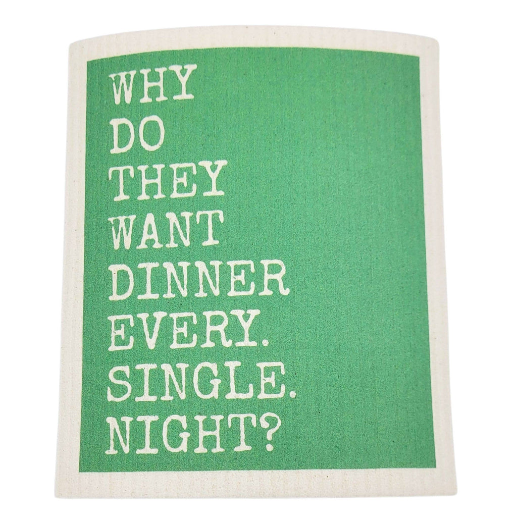 DRIFTLESS: Dinner Every Single Night Funny Swedish Dishcloths - Kitchen