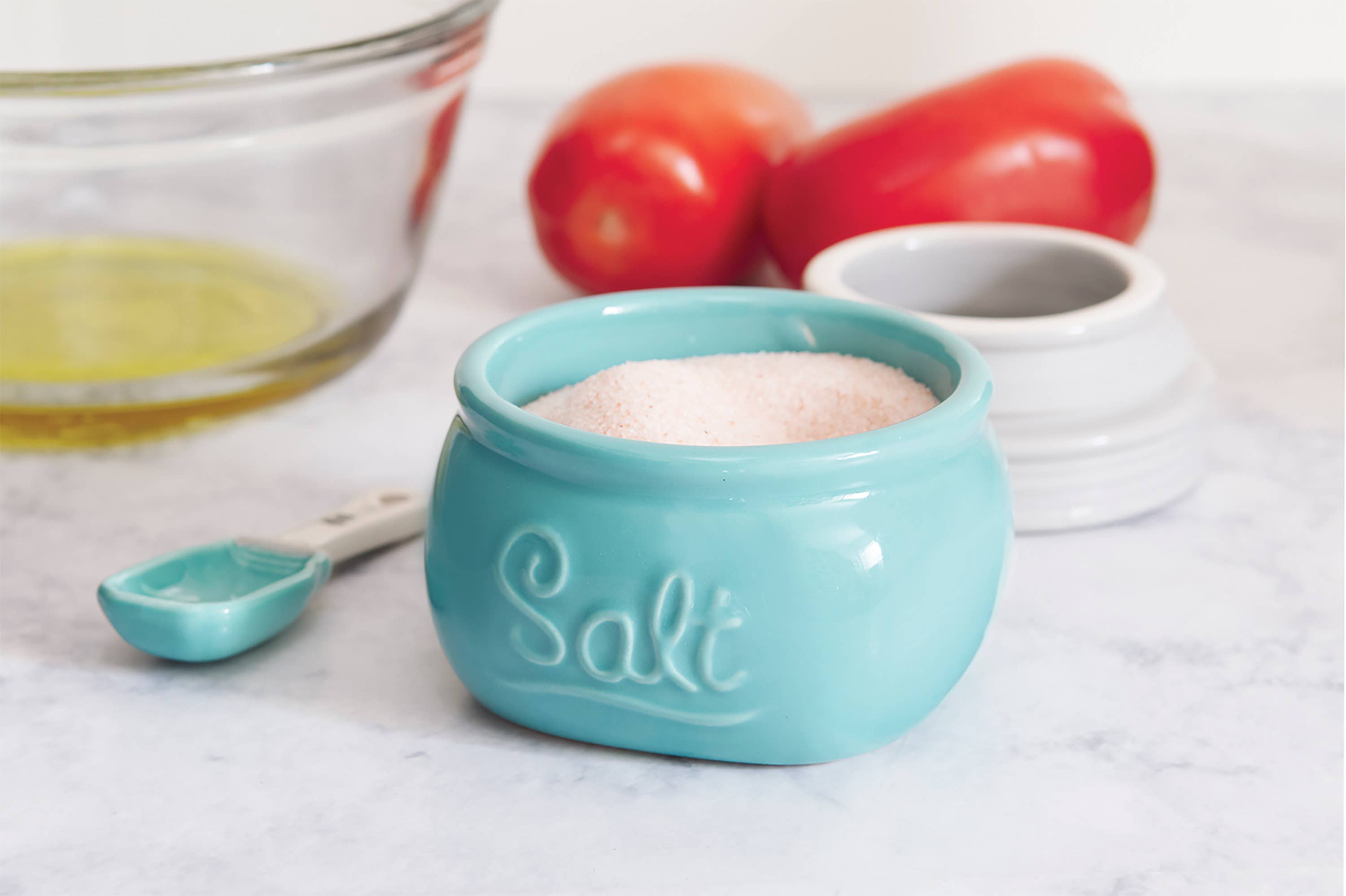 Fox Run Mason Jar Salt Cellar, Blue Ceramic, 8-Ounce