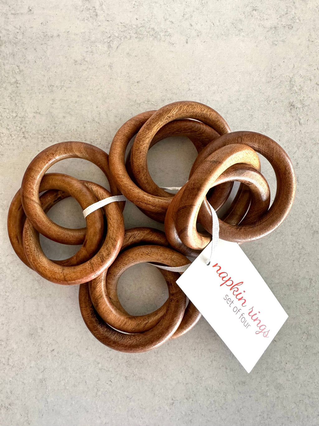 NAPKIN RINGS Wood Bangles, set of four