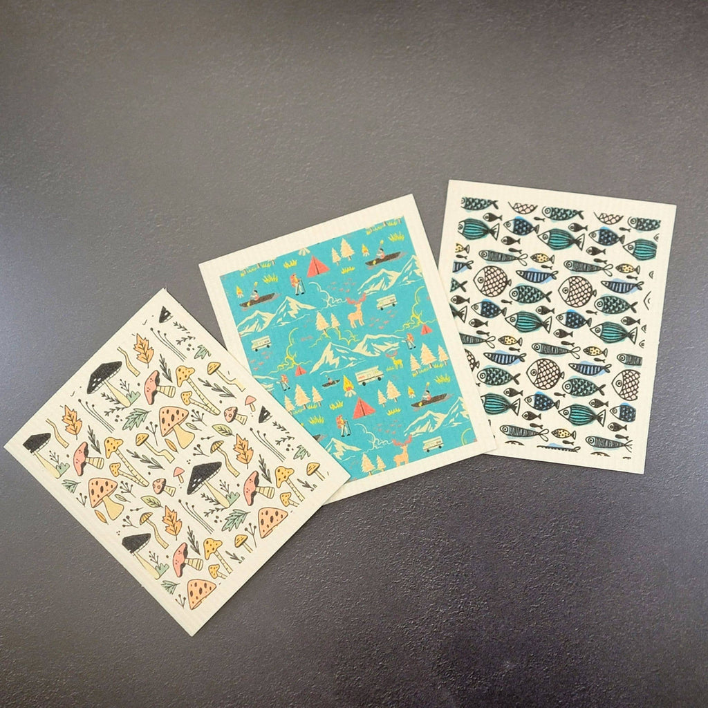 DRIFTLESS -Summer Fish Pattern Swedish Dishcloth - Beach Home Dishcloth