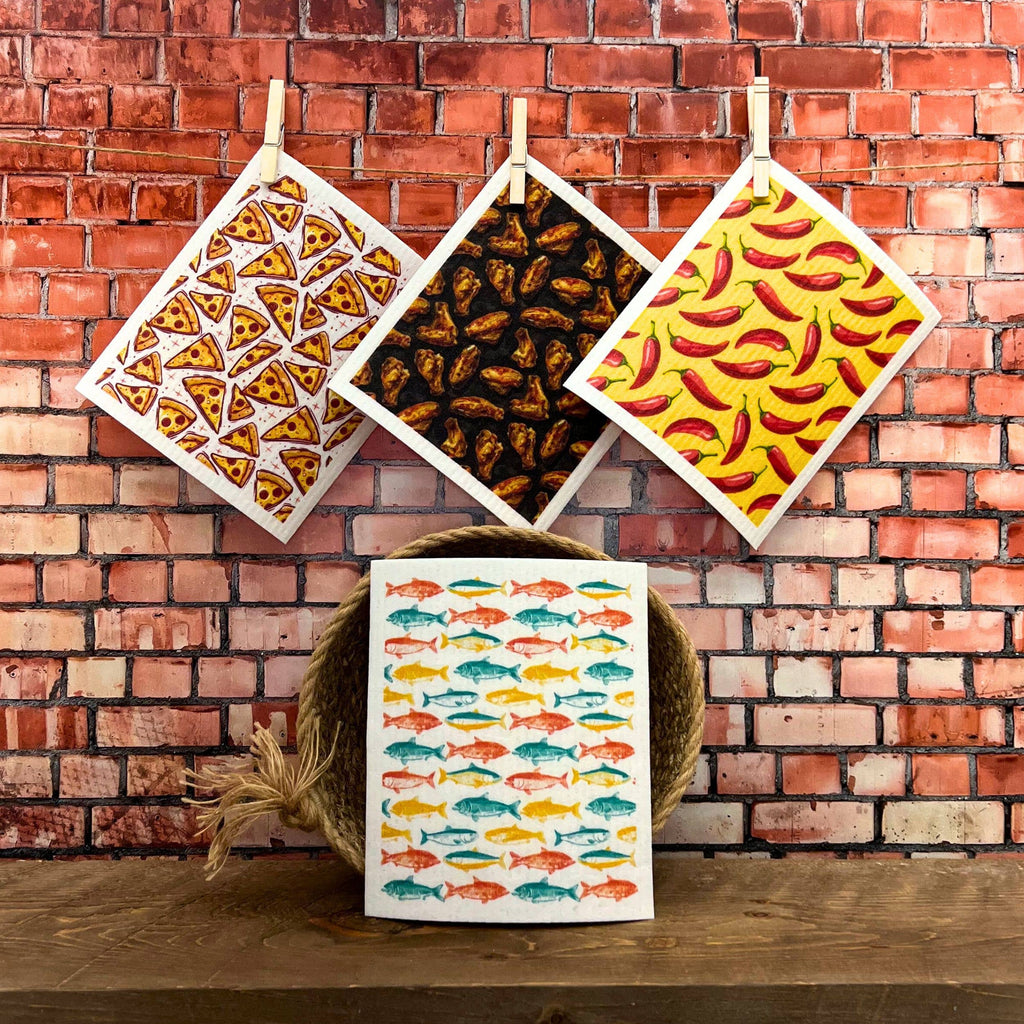 DRIFTLESS-Catch of the Day Fish Fun Swedish Dishcloth - Kitchen Towels