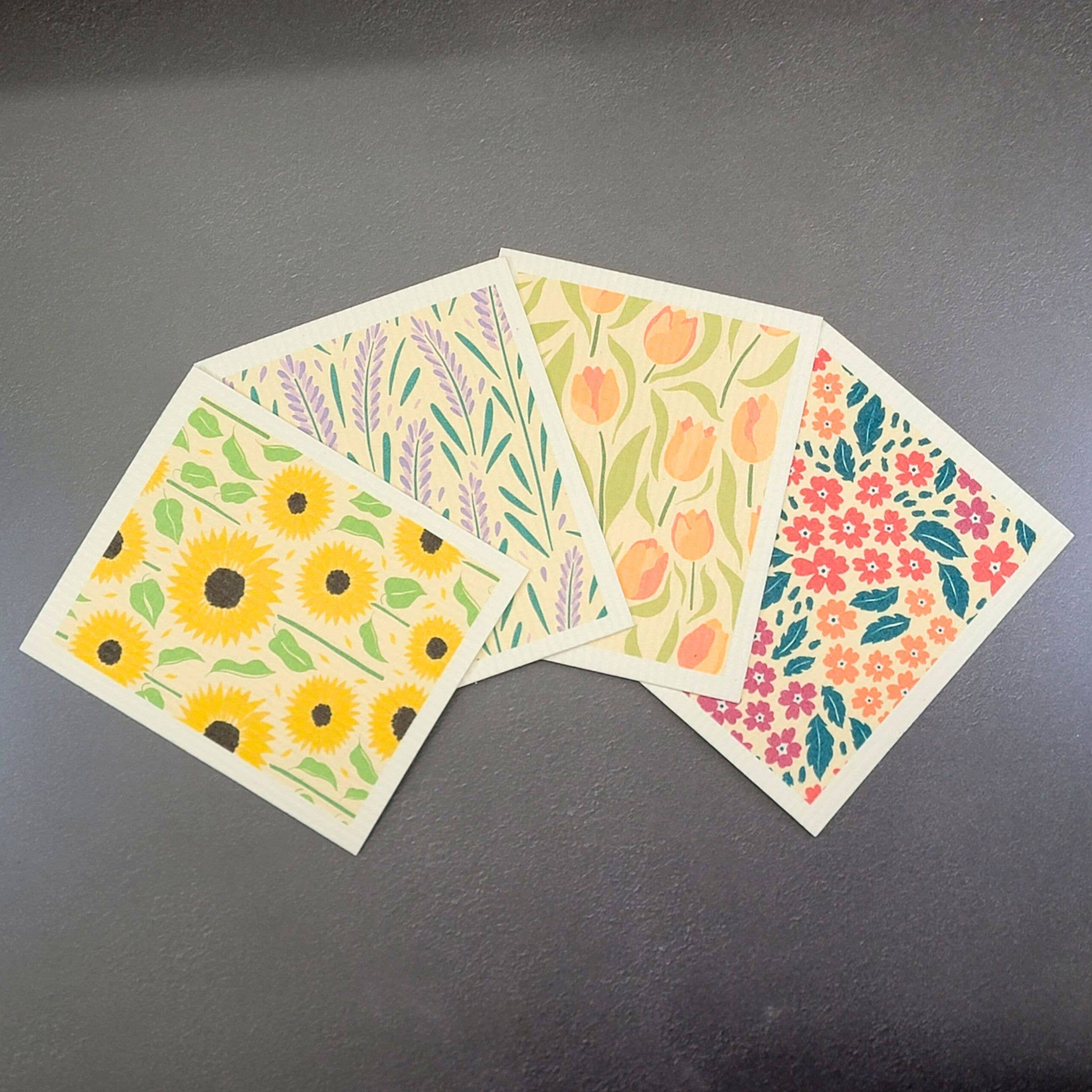 DRIFTLESS : Lavender Patterned Swedish Dishcloths - Sponge Cloths