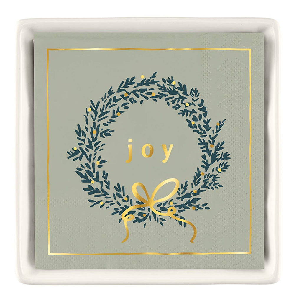 Ceramic Napkin Tray + Gift Set- Joy