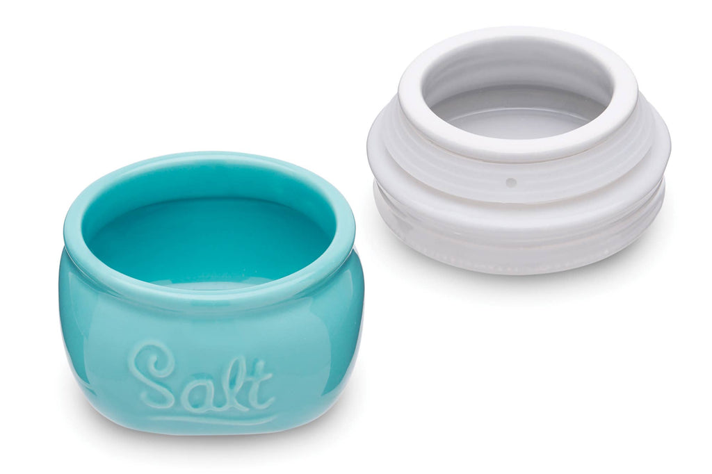 Fox Run Mason Jar Salt Cellar, Blue Ceramic, 8-Ounce