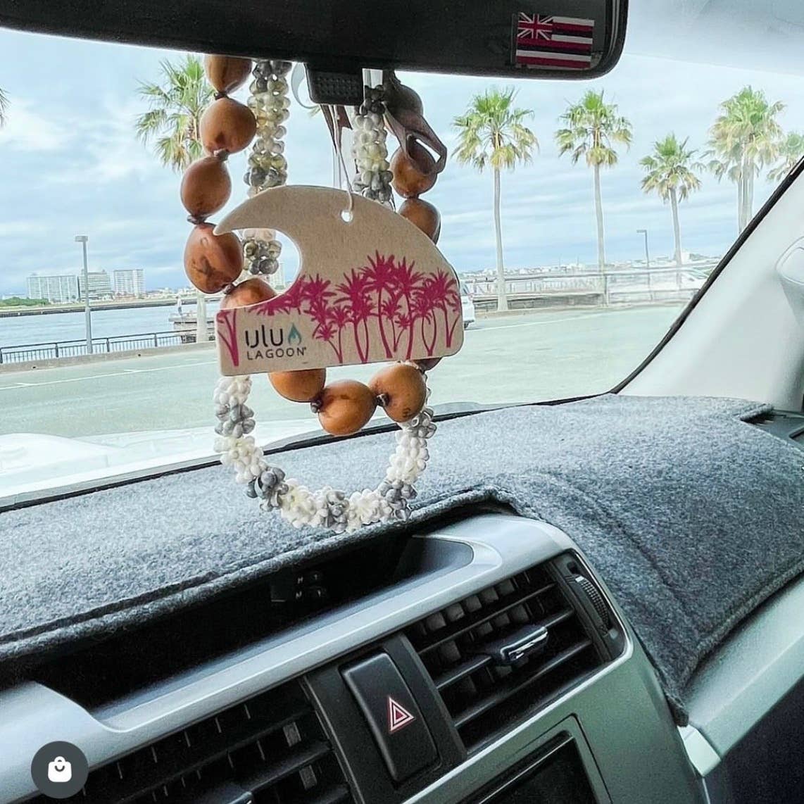 Pink Palms Mini Wave Air Freshener-Coconut Surf Scent