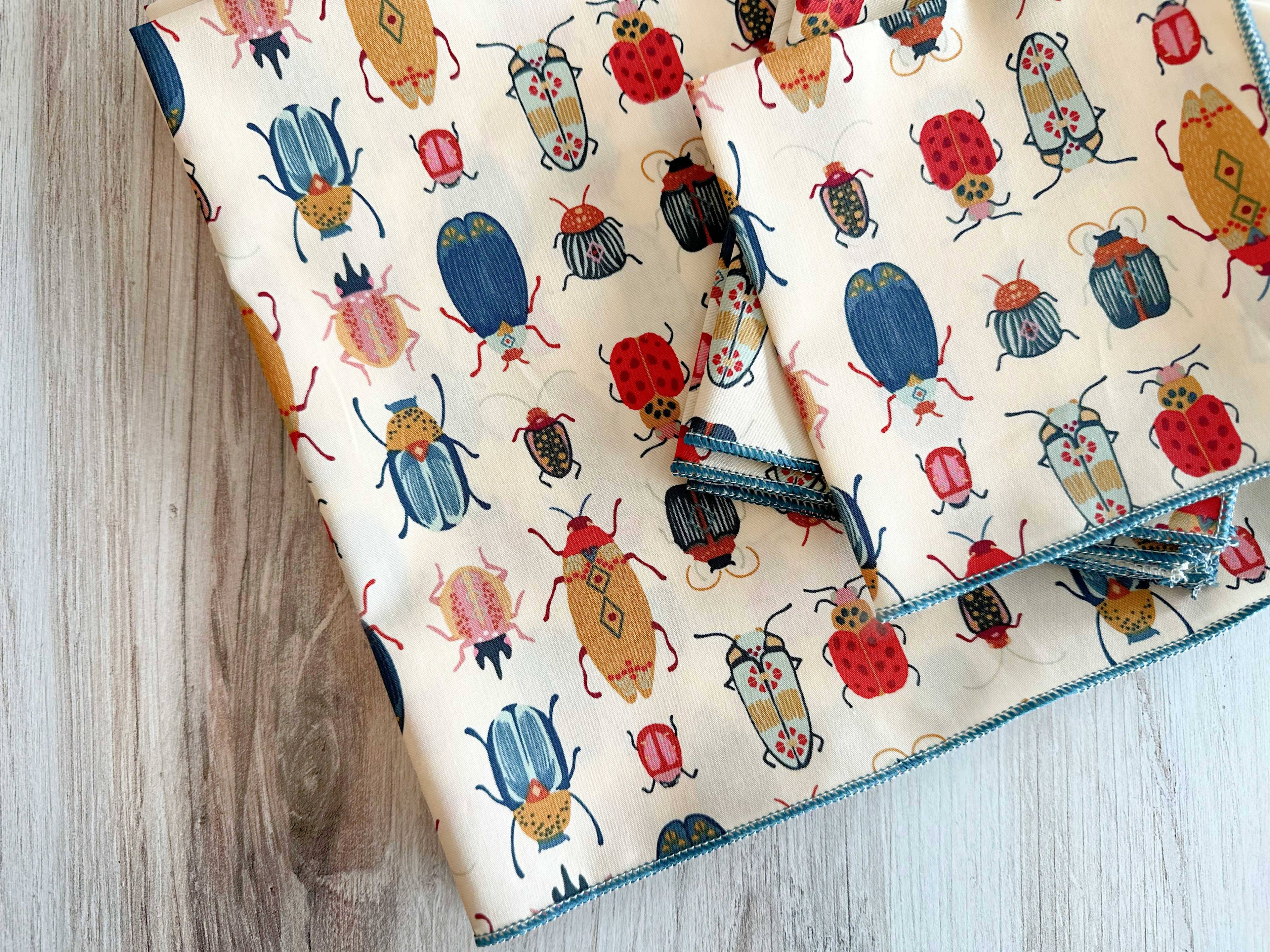 DOT AND ARMY -Beetle Cloth Napkins, set of four
