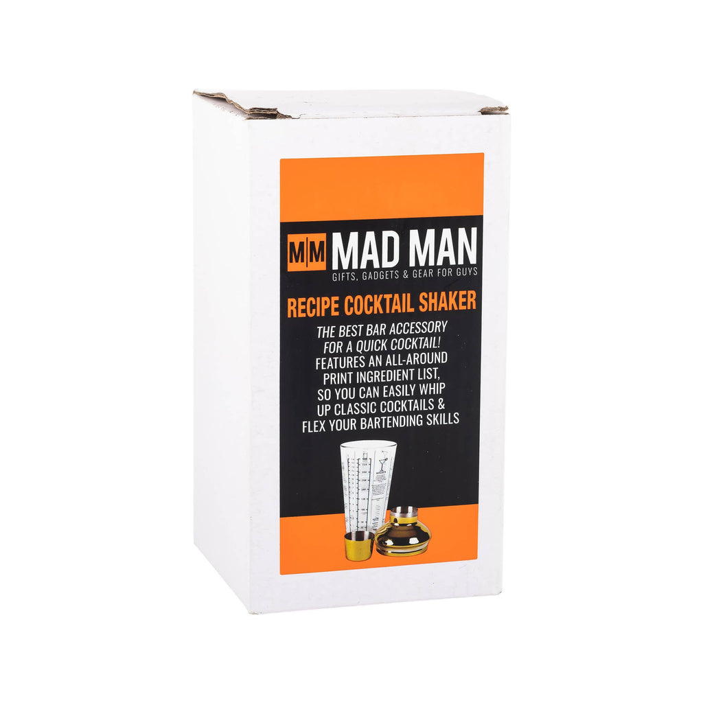 Mad Man Recipe Cocktail Shaker | 8 Classic Cocktail Recipes