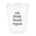 Frosted Cups - Eat. Drink. Beach. Repeat.