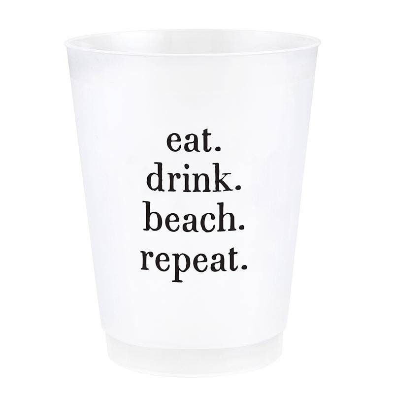 Frosted Cups - Eat. Drink. Beach. Repeat.
