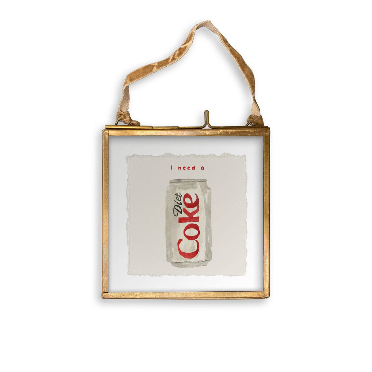 French Graffiti -I Need a Diet Coke: Brass Ornament