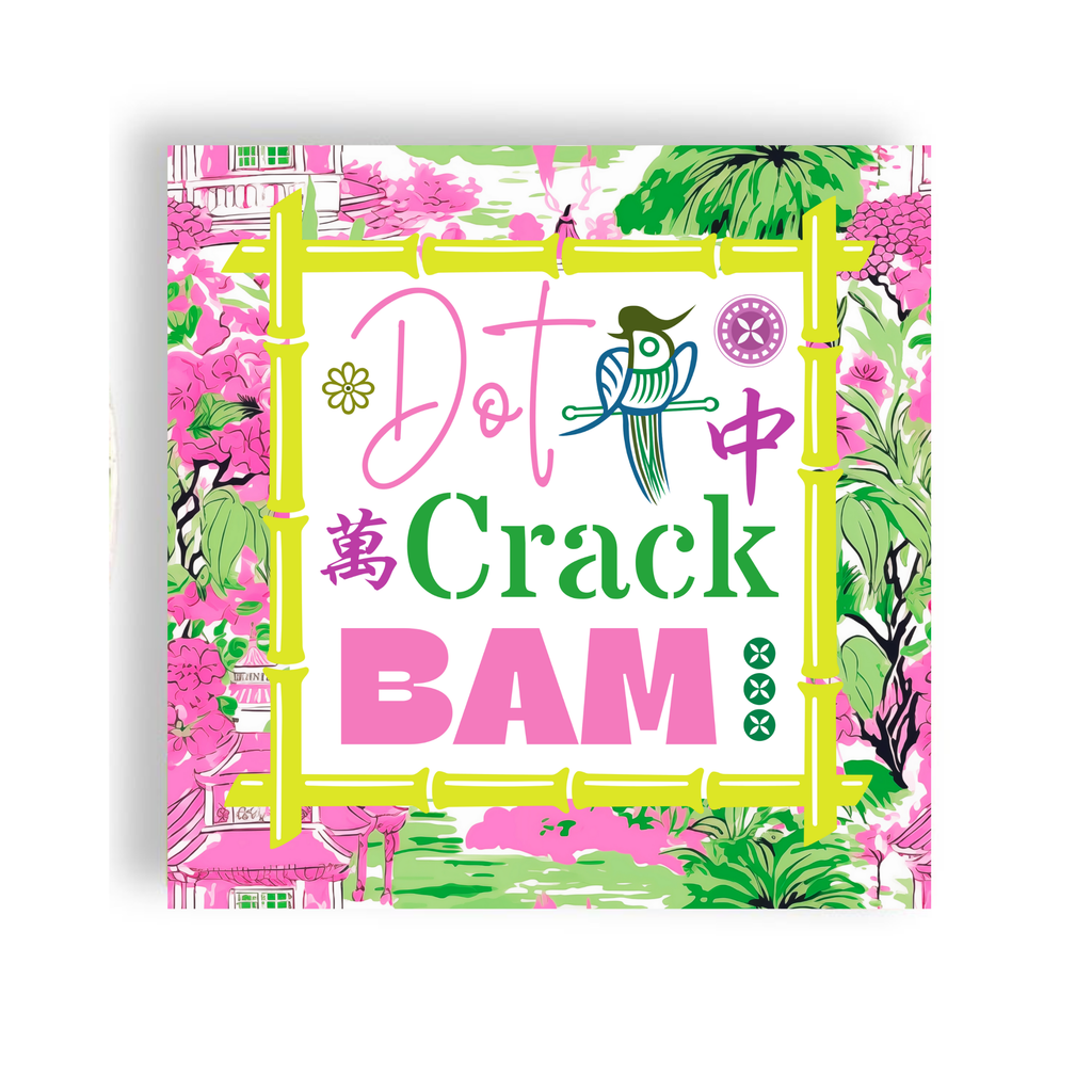 Mahjong  DOT CRACK BAM- GREEN-24ct Luncheon Napkin Separates (3 ply)