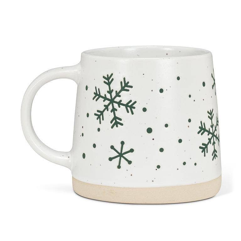 Mug with Snowflakes wide bottom 3.5"H(14oz)