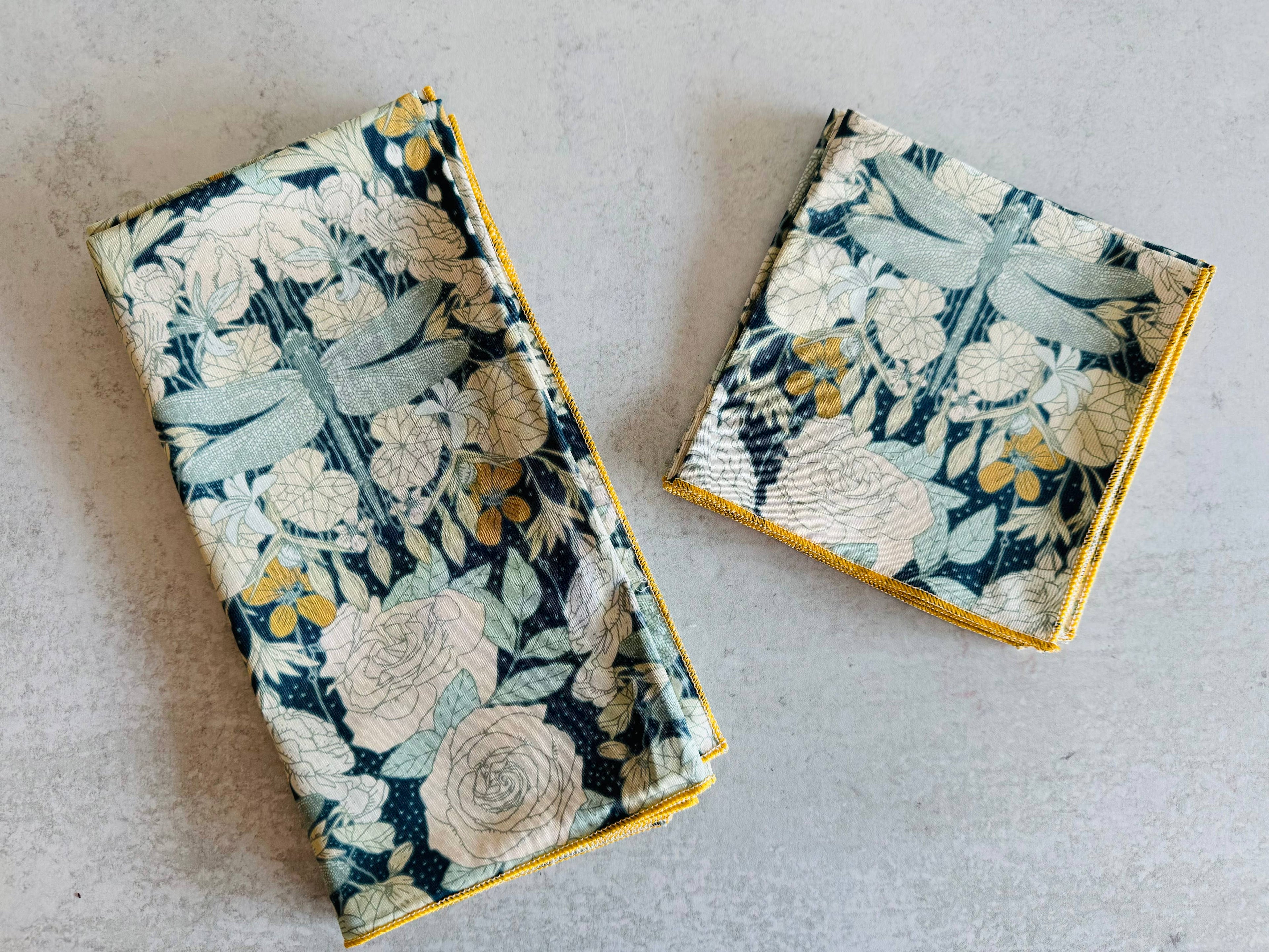 DOT AND ARMY -Dragonflies at Twilight Cloth Napkins, set of four