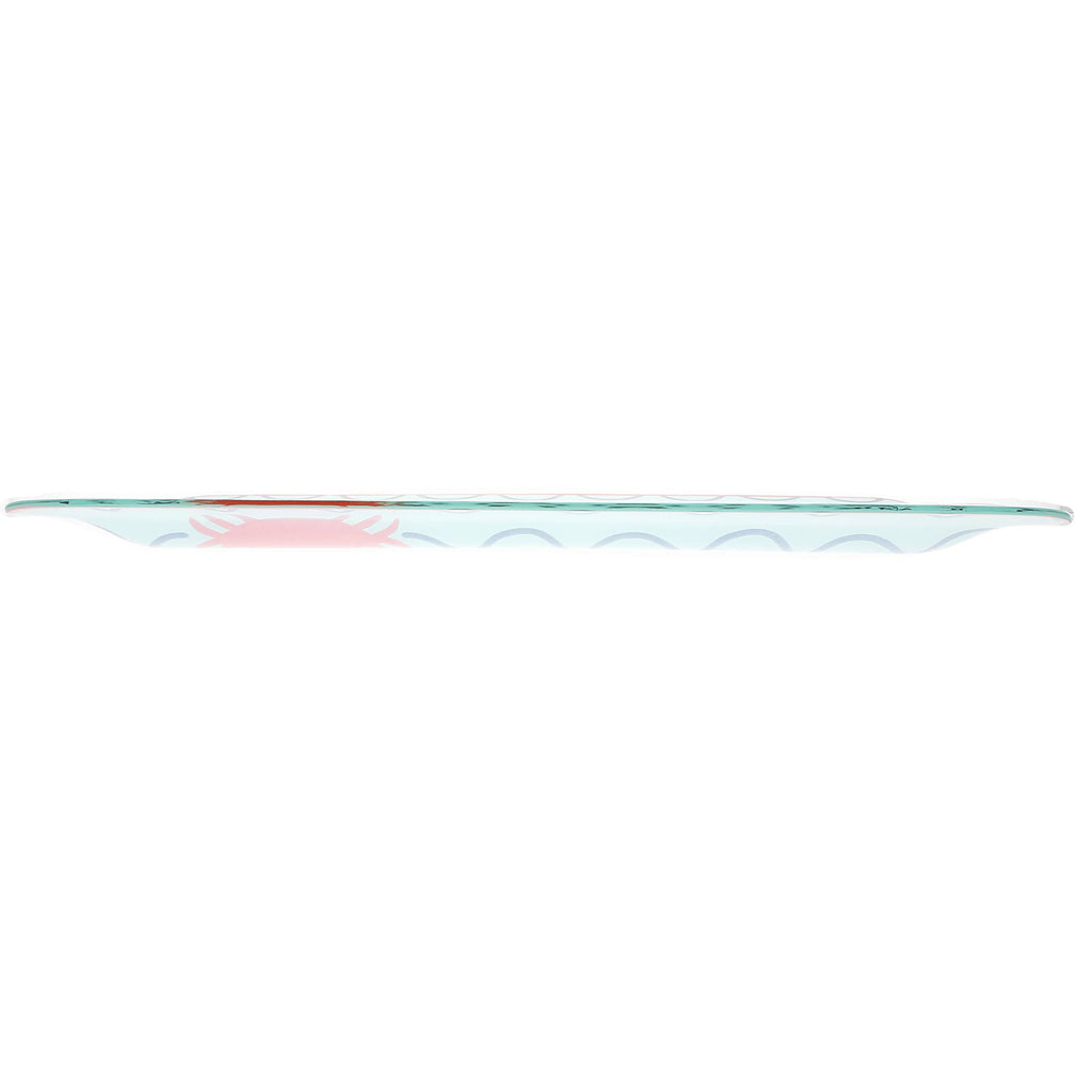 Crab Beach - 16.75" x 11" Glass Serving Tray