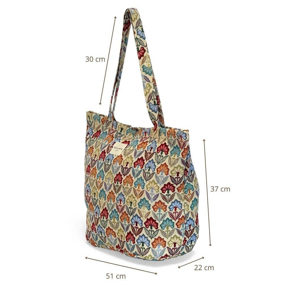 DE LA MUR -Large Zippered Bag Flora