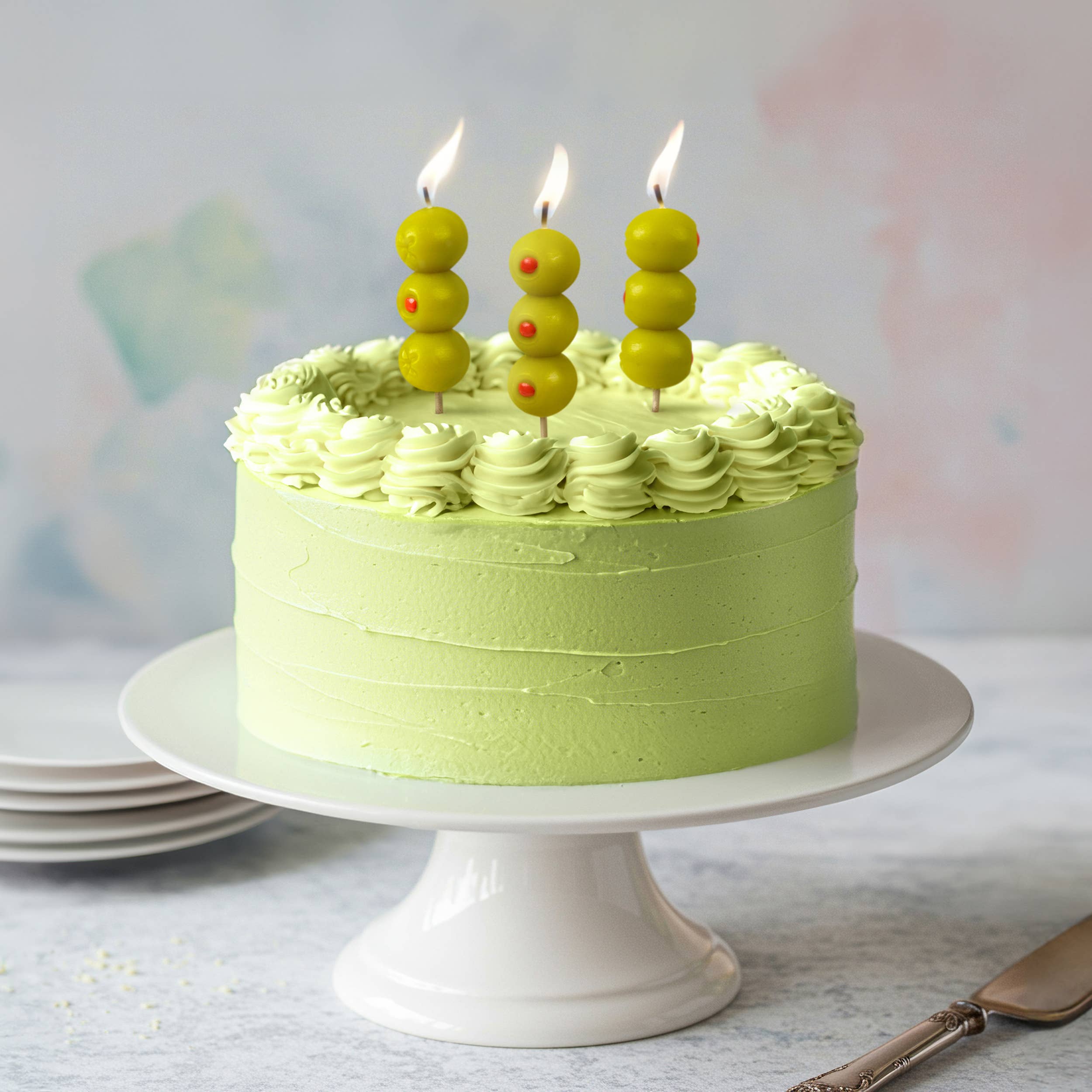 Candles -Olives  Set of 6