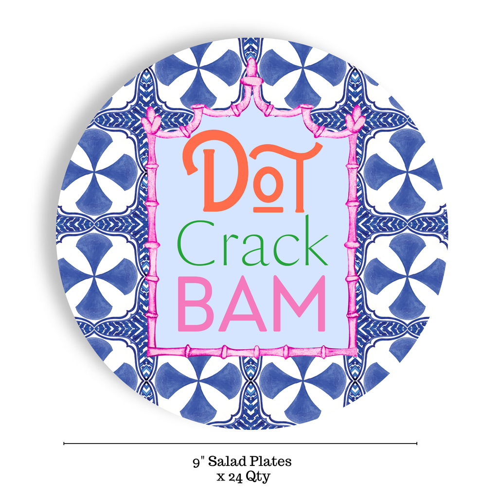 Mahjong – DOT CRACK BAM - BLUE- Salad/Dinner Separate Plates-