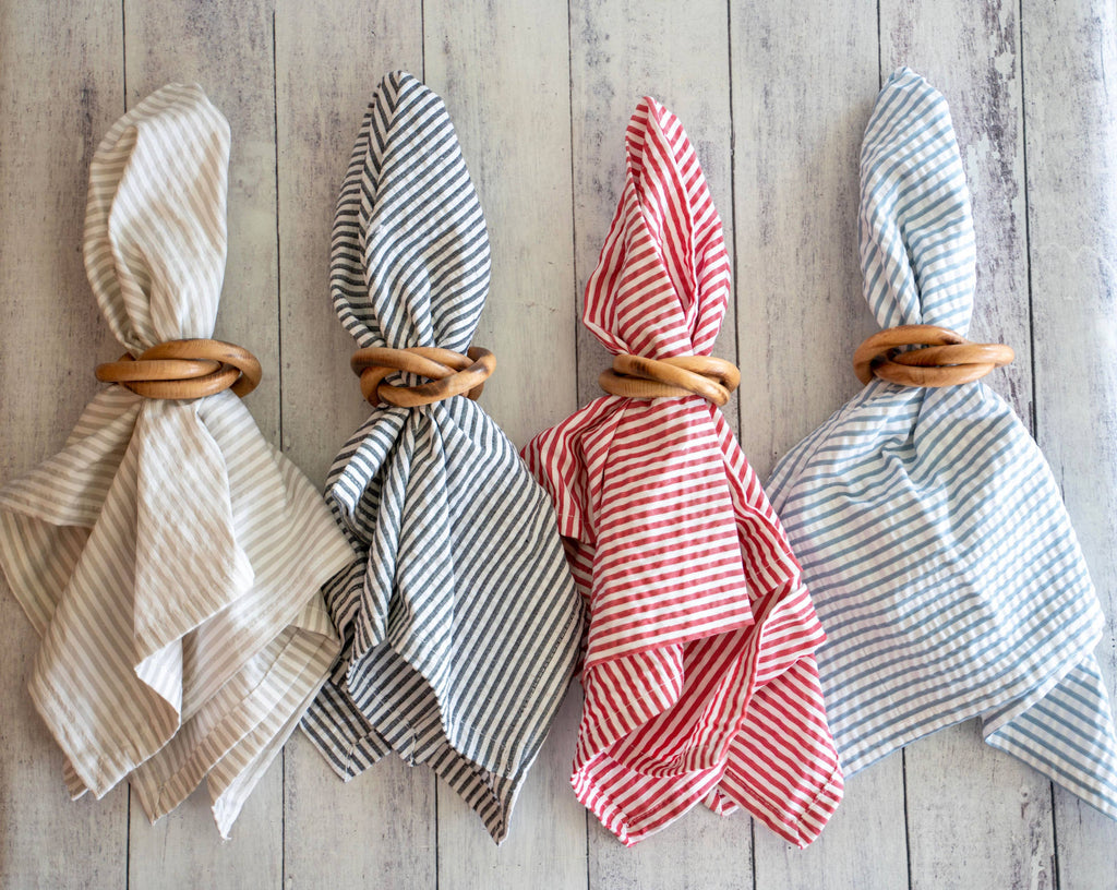 NAPKIN RINGS Wood Bangles, set of four