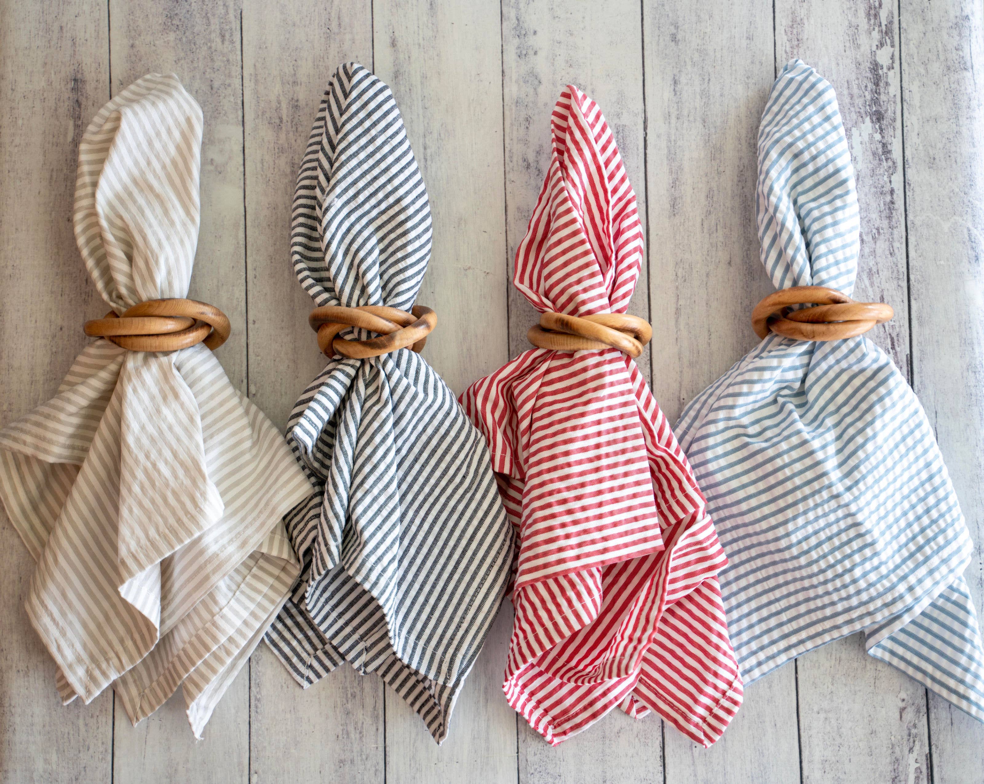 NAPKIN RINGS Wood Bangles, set of four