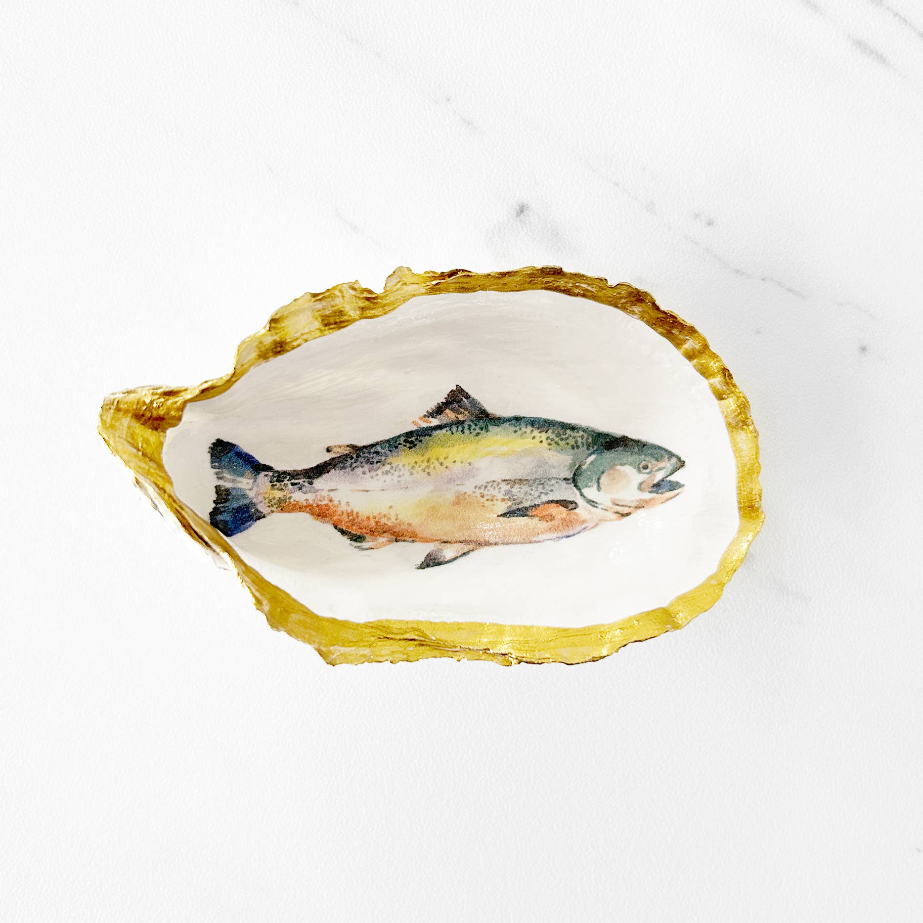 Oyster Shell  Decoupage -Trinket Dish