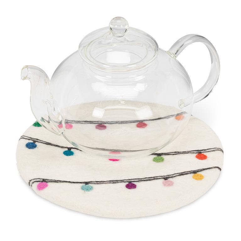 Trivet Round Christmas Lights