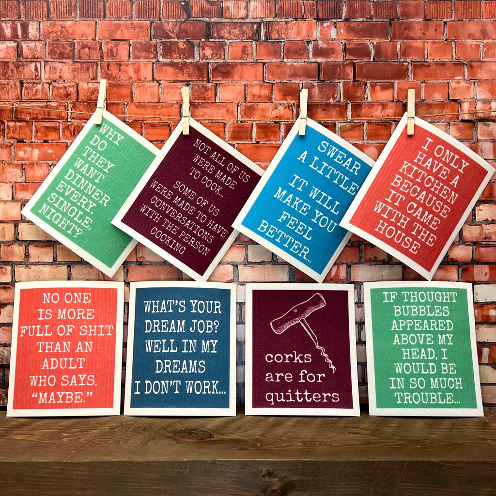 DRIFTLESS: Dinner Every Single Night Funny Swedish Dishcloths - Kitchen