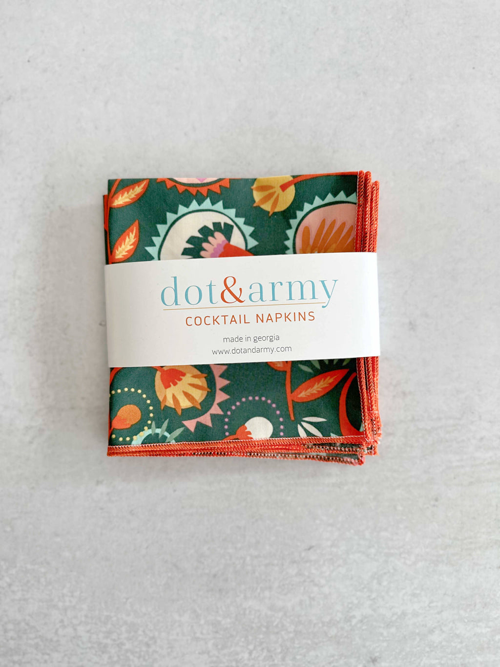 DOT AND ARMY -Desert Bloom Cloth Napkins, set of four