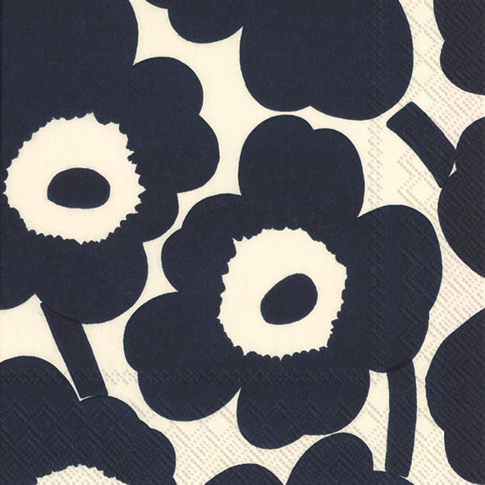 Cocktail Napkins-Black Flower