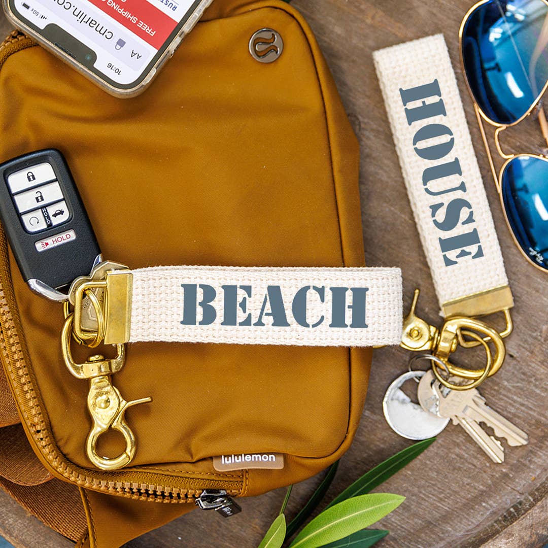 Beach House Keychain-aqua