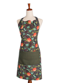 Dark Flowers Cotton Apron – Dark Floral Spring Design