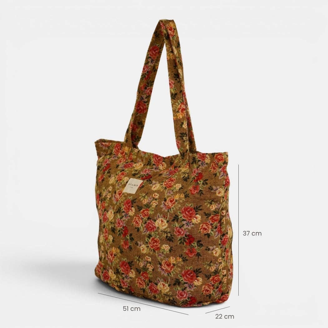De La Mur-Floral Jacquard Large Tote Bag