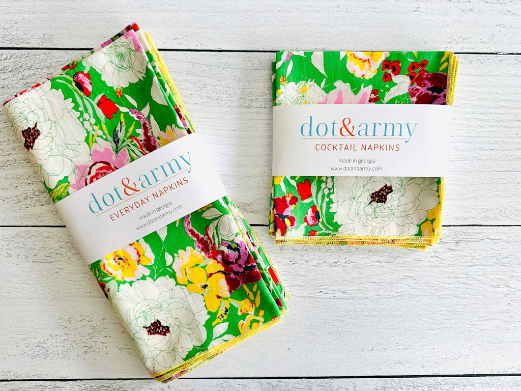 DOT AND ARMY -Terrace Garden Cloth Napkins, set of four