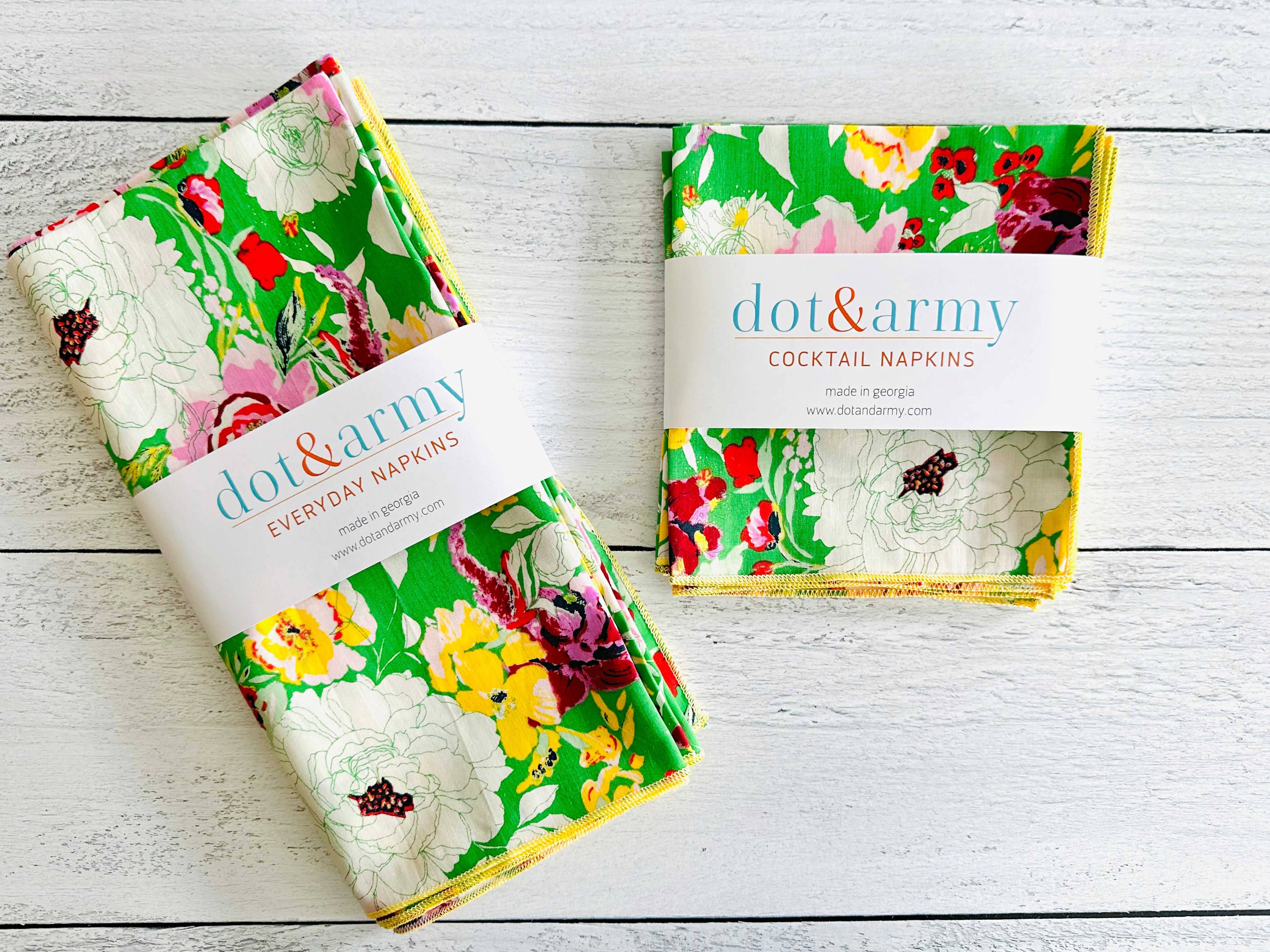 DOT AND ARMY -Terrace Garden Cloth Napkins, set of four
