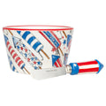 Bowl & Spreader Patriotic Rockets Ceramic 14 oz
