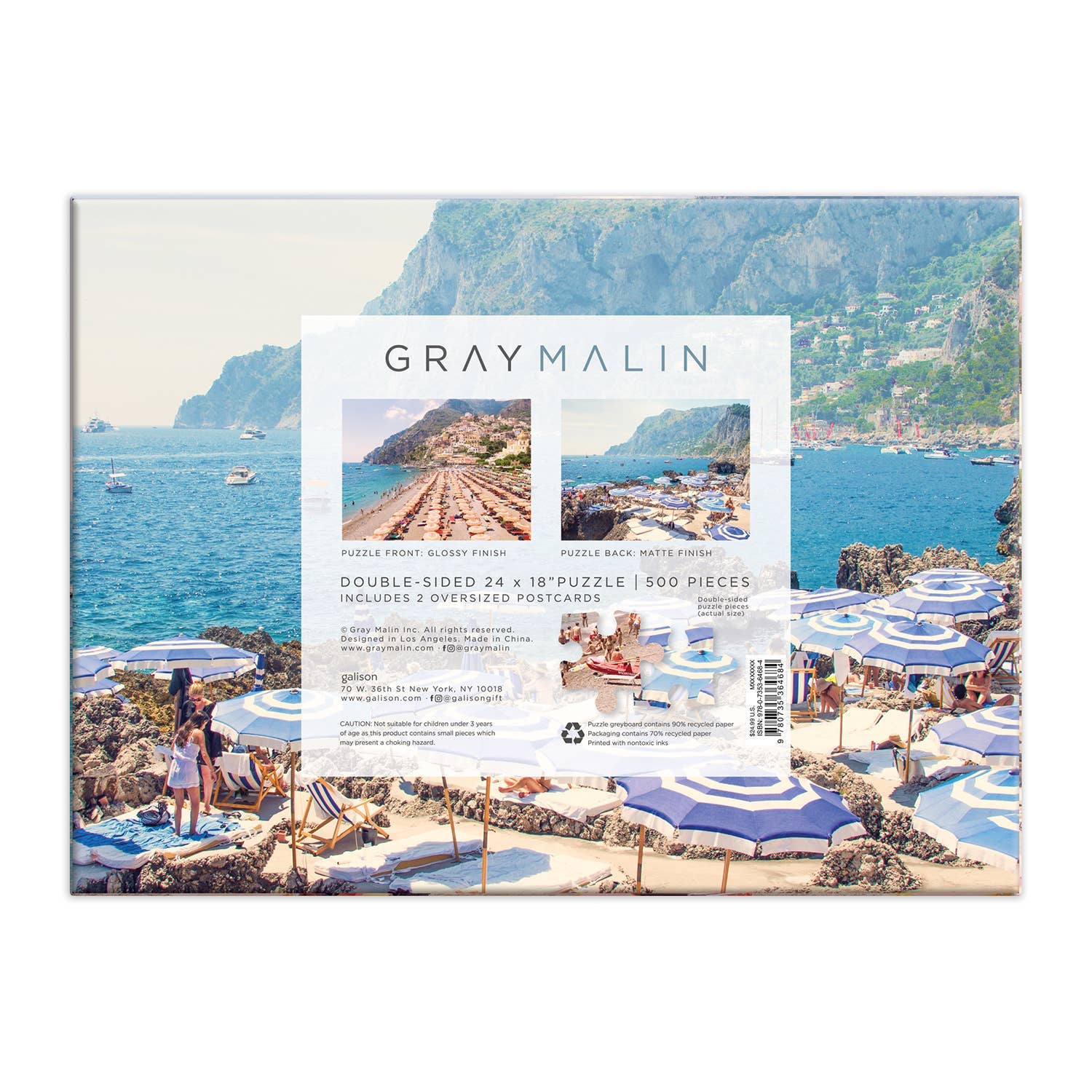 PUZZLE Gray Malin The Italy Double-Sided 500 Piece Puzzle
