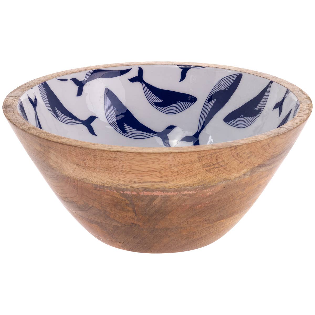 Navy Whale Mango Wood Bowl