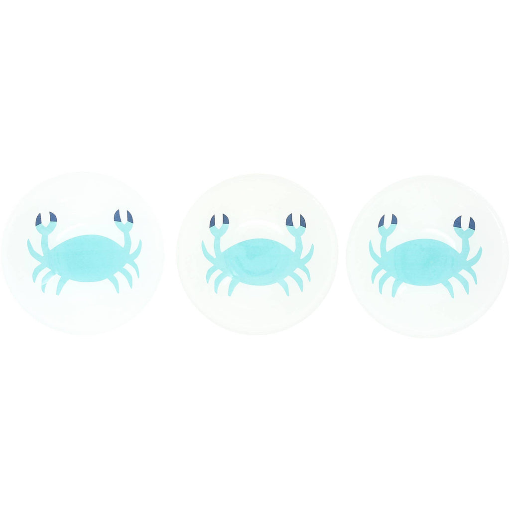 Crab Glass Serving Tray with 3 Bowls