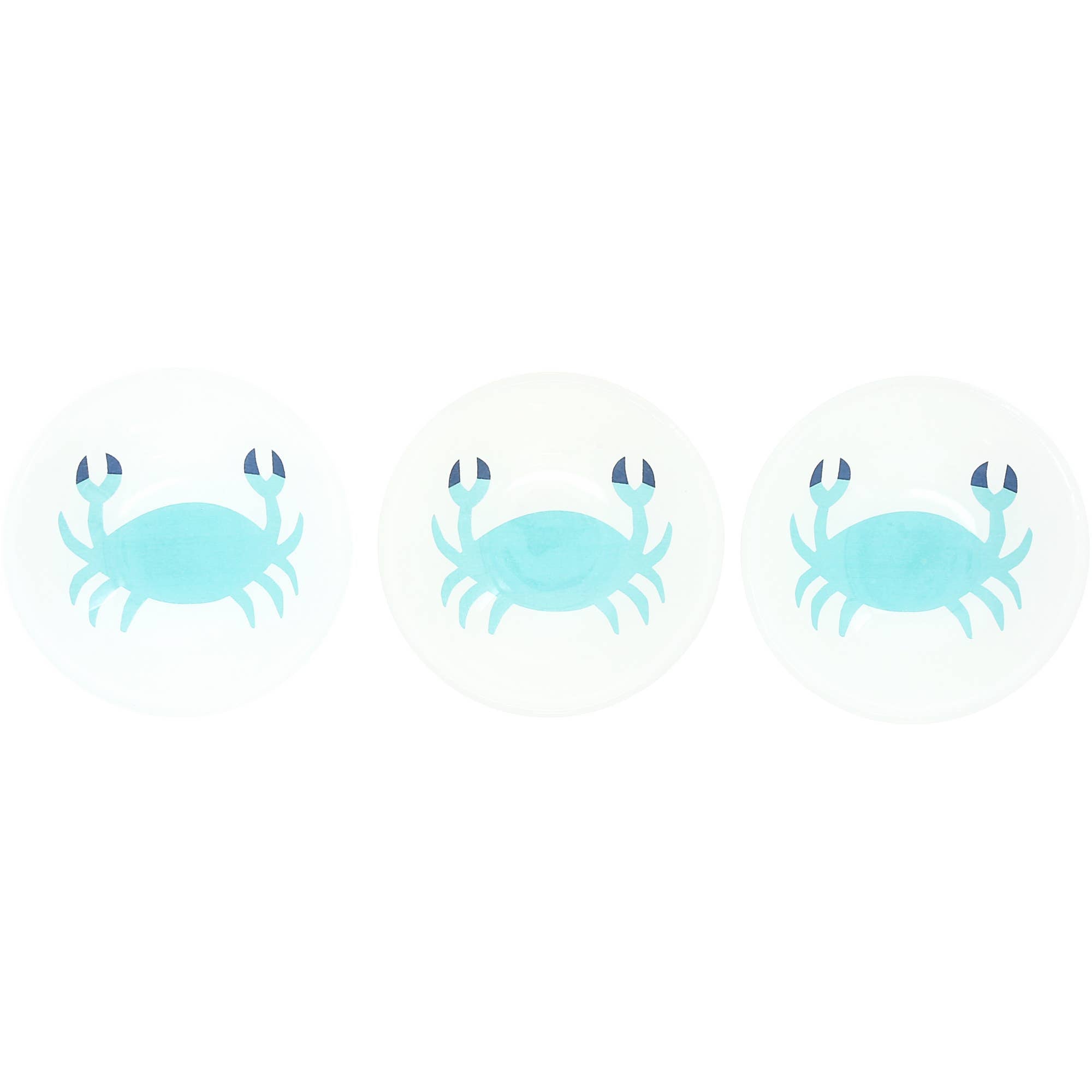 Crab Glass Serving Tray with 3 Bowls
