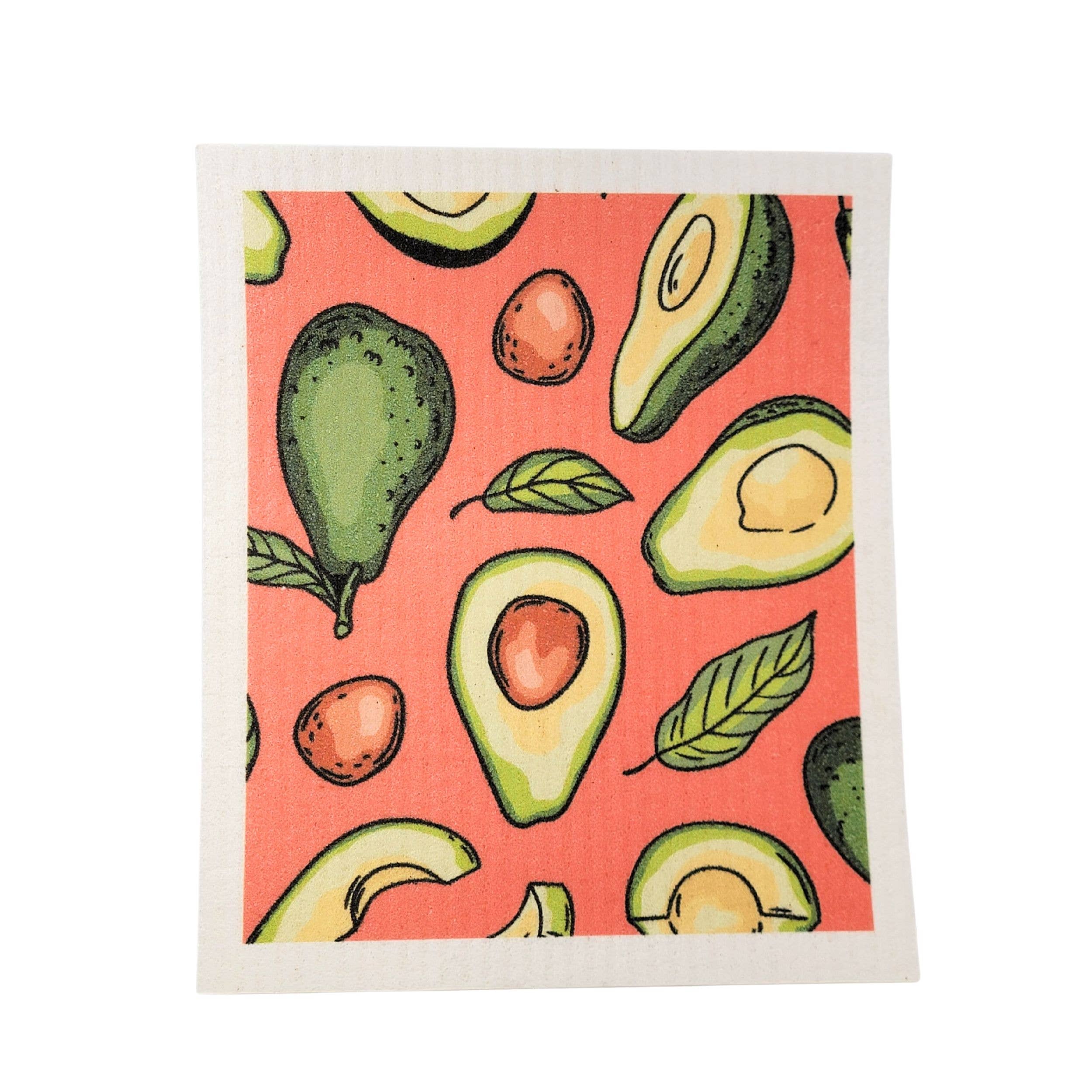 DRIFTLESS -Coral Patterned Avocado Swedish Dishcloths - Sponge Cloths
