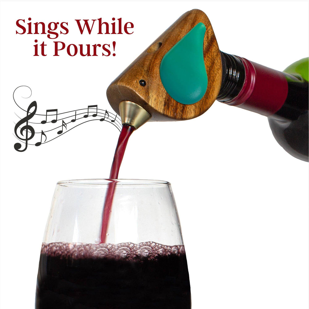 Songbird- "Singing" Wine Bottle Pourer Turquoise